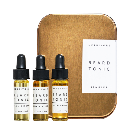Herbivore Botanicals Beard Tonic Sampler, 3 x 4.25ml/0.1 fl oz Herbivore Botanicals Beard Tonic Sampler on white background