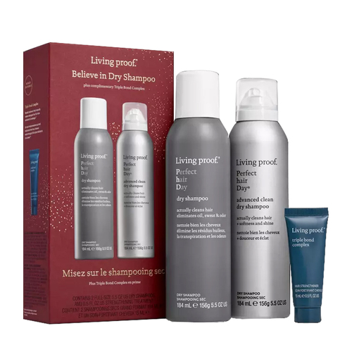 Living Proof Believe In Dry Shampoo Gift Set Trio, 1 set Living Proof Believe In Dry Shampoo Gift Set Trio on white background