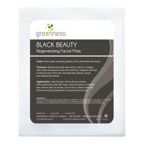 Greeness Cosmetics Black Beauty Regenerating Facial Mask, 90g/3.2 oz