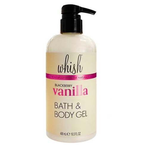 Whish Blackberry Vanilla Bath and Body Gel on white background