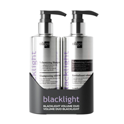 Oligo Professionel Blacklight Shampoo and Conditioner Duo (Volumizing), 2 x 250ml/8.45 fl oz Oligo Professionel Blacklight Shampoo and Conditioner Duo (Volumizing) on white background