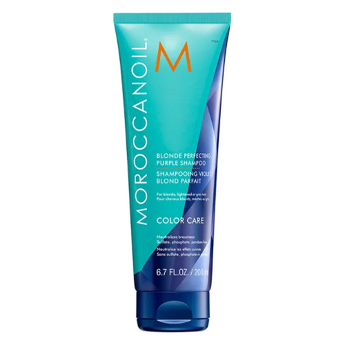 Moroccanoil Blonde Perfecting Purple Shampoo on white background