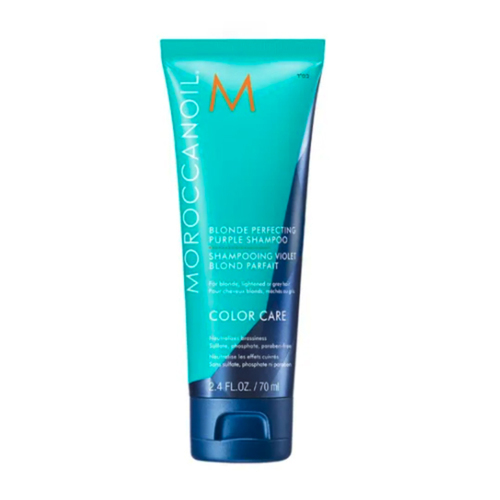 Moroccanoil Blonde Perfecting Purple Shampoo on white background