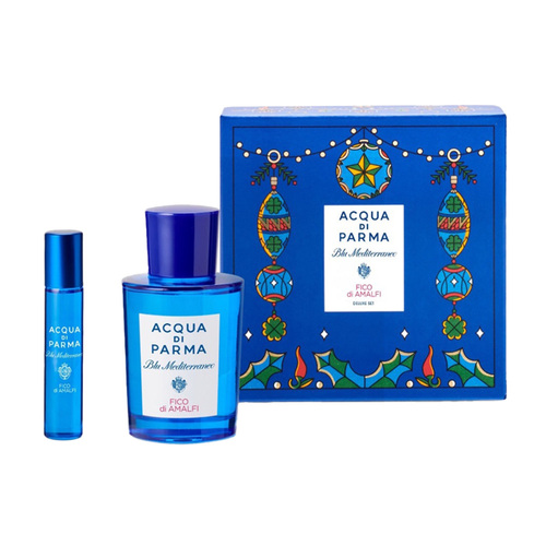 Acqua Di Parma Blu Mediterraneo Fico di Amalfi EDT Deluxe Gift Set Duo, 1 set Acqua Di Parma Blu Mediterraneo Fico di Amalfi EDT Deluxe Gift Set Duo on white background