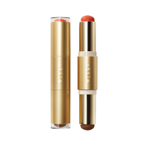 Stila Blush and Bronze Hydro-Blur Cheek Duo - Apricot and Golden on white background