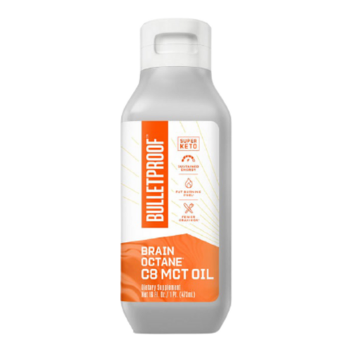 Bulletproof Brain Octane C8 MCT Oil, 946ml/32 fl oz Bulletproof Brain Octane C8 MCT Oil (formerly known as XCT Oil) on white background
