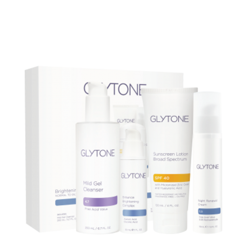 Glytone Brightening System Normal to Oily Skin, 1 set Glytone Brightening System Normal to Oily Skin on white background