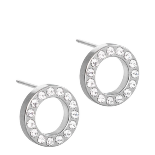 Blomdahl Brilliance Puck Hollow Crystal - Medical Titanium (10mm) on white background