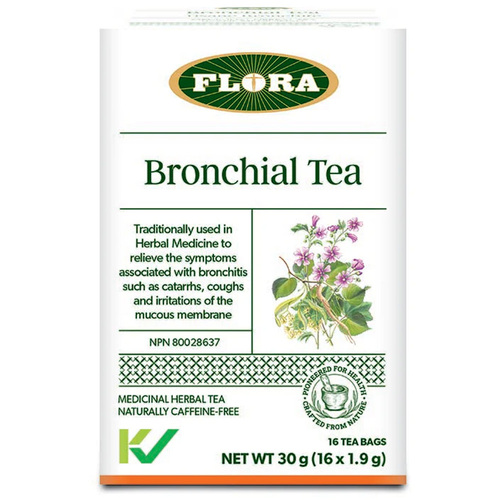Flora Bronchial Tea, 16 x 1.9g/0.1 oz Flora Bronchial Tea on white background