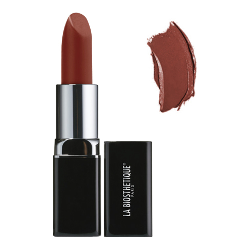 La Biosthetique Sensual Lipstick C146 - Orange Delight, 4g/0.1 oz La Biosthetique Sensual Lipstick Creamy C130 - Mahogany Red on white background