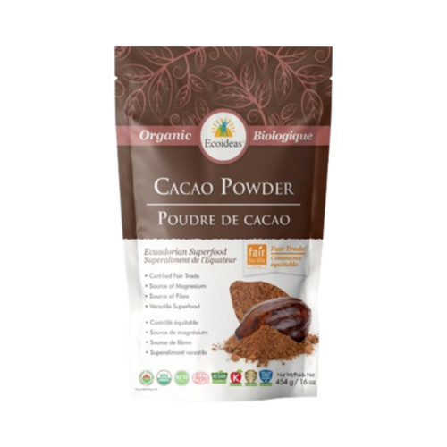 Ecoideas Cacao Powder Organic, 454g/16.01 oz Ecoideas Cacao Powder Organic on white background