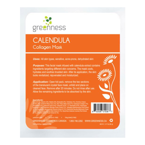 Greeness Cosmetics Calendula Collagen Mask, 120g/4.2 oz