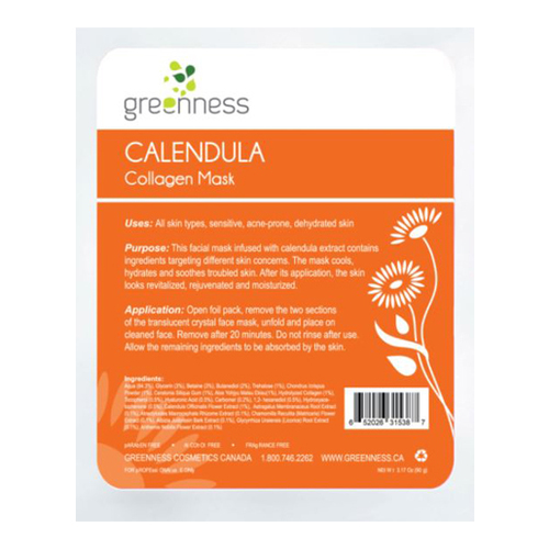 Greeness Cosmetics Calendula Collagen Mask, 120g/4.2 oz Greenness Cosmetics Calendula Collagen Mask on white background