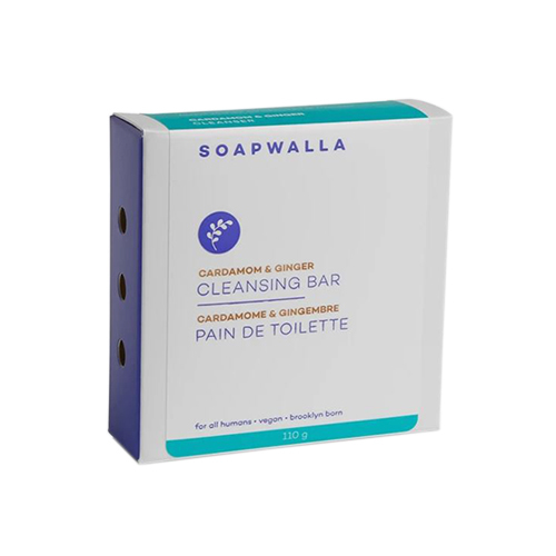 Soapwalla Activated Charcoal and Petitgrain Cleansing Bar on white background
