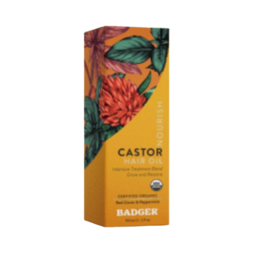 Badger Balms Castor Hair Oil, 59.1ml/2 fl oz Badger Balms Castor Hair Oil on white background