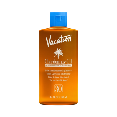 Vacation Chardonnay Oil SPF 30 on white background
