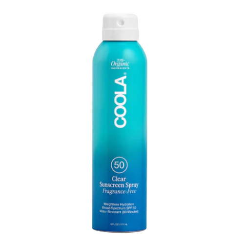 Coola Classic Body Organic Sunscreen Spray SPF 30 - Tropical Coconut, 177ml/6 fl oz Coola Classic Body Organic Sunscreen Spray SPF 50 - Fragrance Free on white background