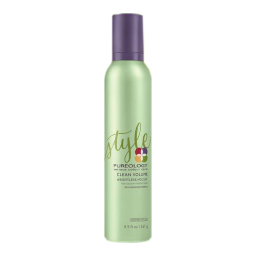 Pureology Clean Volume Weightless Mousse on white background