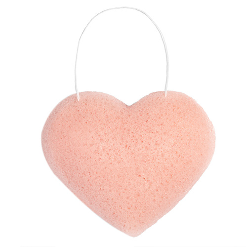 One Love Organics Cleansing Sponge Original Heart Shape, 1 piece One Love Organics Cleansing Sponge Bamboo Charcoal Heart Shape on white background