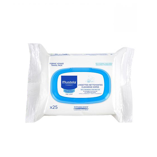 Mustela Cleansing Wipes, 25 sheets Mustela Cleansing Wipes on white background