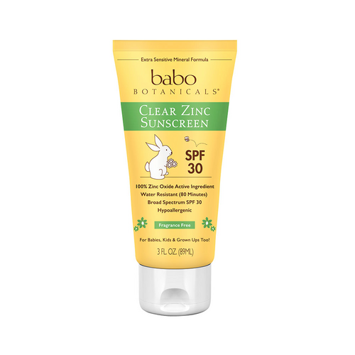 Babo Botanicals Clear Zinc SPF 30 Sunscreen Lotion - Fragrance Free, 89ml/3 fl oz