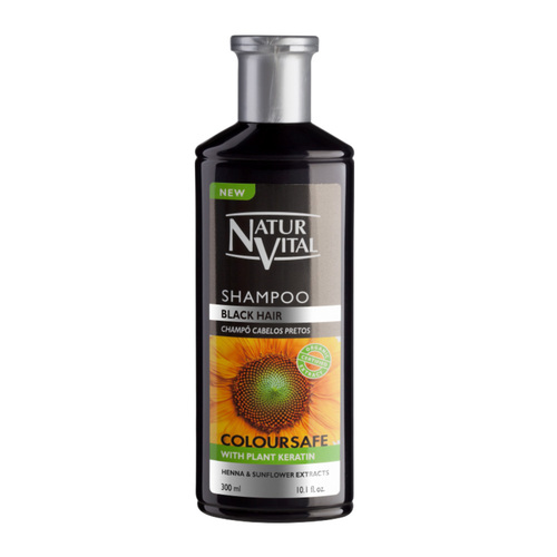 Natur Vital ColourSafe Black Toned Shampoo on white background