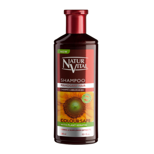 Natur Vital ColourSafe Mahogany Toned Shampoo on white background