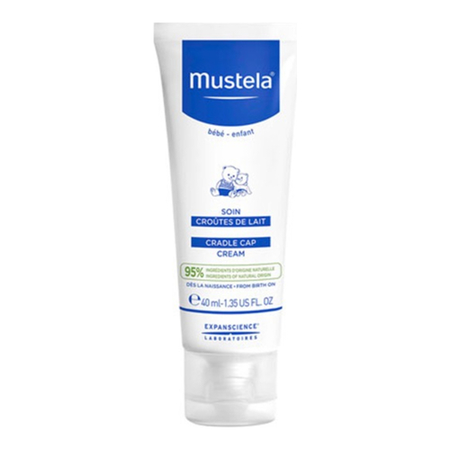 Mustela Cradle Cap Cream on white background