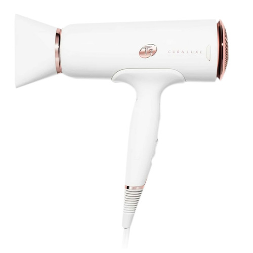T3 Cura Luxe Dryer - White Rose Gold, 1 piece T3 Cura Luxe Dryer - White Rose Gold on white background