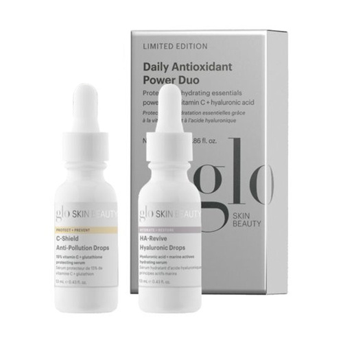 Glo Skin Beauty Daily Antioxidant Power Duo, 2 x 15ml/0.51 fl oz Glo Skin Beauty Daily Antioxidant Power Duo on white background