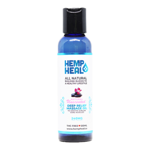 Hemp Heal Deep Relief Massage Oil, 180ml/6.1 fl oz Hemp Heal Deep Relief Massage Oil on white background