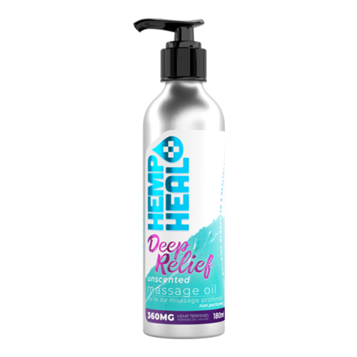 Hemp Heal Deep Relief Massage Oil, 180ml/6.1 fl oz Hemp Heal Deep Relief Massage Oil on white background