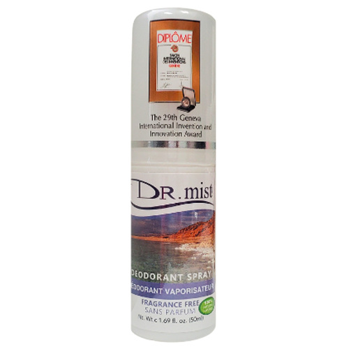 Dr Mist Deodorant Unscented Spray, 75ml/2.5 fl oz Dr Mist Deodorant Unscented Spray on white background