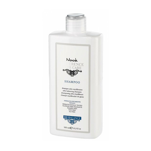 Nook  Difference Hair Care Re-Balance Shampoo on white background