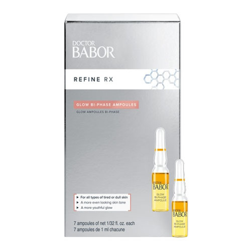 Babor Doctor Babor Refine RX Glow Booster Bi-Phase Ampoules, 7 x 1ml/0.03 fl oz Babor Doctor Babor Refine RX Glow Booster Bi-Phase Ampoules on white background
