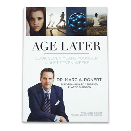 Image Skincare Dr. Ronert  Age Later Book on white background