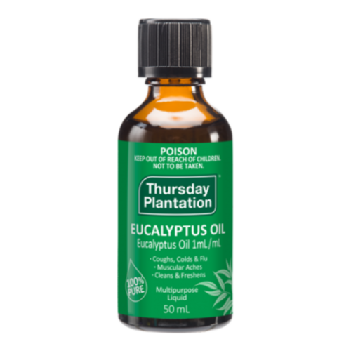 Thursday Plantation Eucalyptus Oil 100% Pure - Cough and Cold, 50ml/1.69 fl oz Thursday Plantation Eucalyptus Oil 100% Pure - Cough and Cold on white background