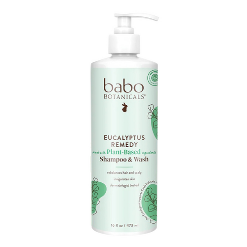 Babo Botanicals Eucalyptus Remedy Plant-Based Shampoo and Wash on white background