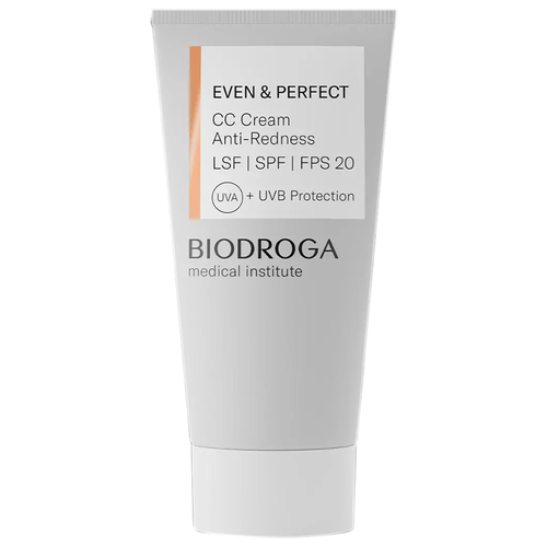 Biodroga Even and Perfect CC Cream Anti-Redness SPF 20, 40ml/1.35 fl oz Biodroga Even and Perfect CC Cream Anti-Redness SPF 20 on white background