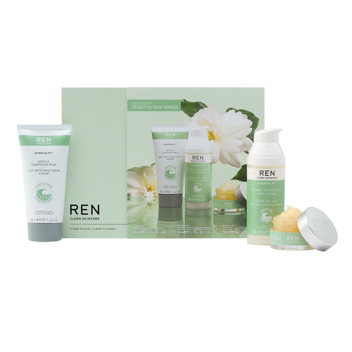 Ren Evercalm Sensitive Skin Heroes Gift Set Trio, 1 set Ren Evercalm Sensitive Skin Heroes Gift Set Trio on white background