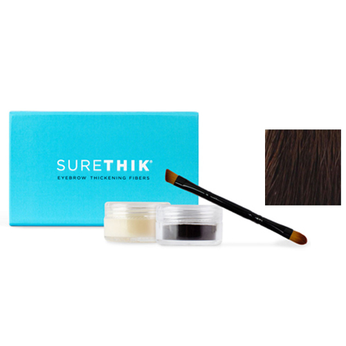 Surethik Eyebrow Fiber Set Dark Brown, 1 set Surethik Eyebrow Fiber Set Medium Brown on white background