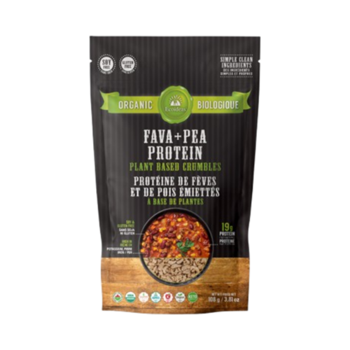 Ecoideas Fava + Pea Protein Crumbles Organic, 108g/3.81 oz Ecoideas Fava + Pea Protein Crumbles Organic on white background