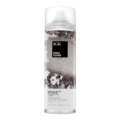 IGK Hair First Class Charcoal Detox Dry Shampoo on white background