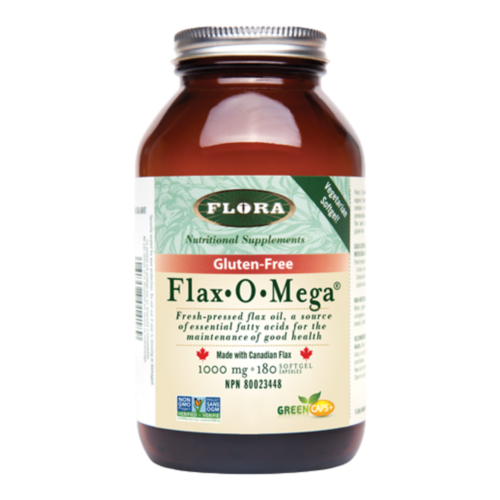 Flora Flax O Mega, 90 capsules Flora Flax O Mega on white background