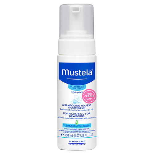 Mustela Foam Shampoo for Newborns on white background