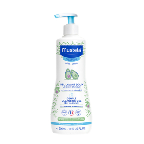 Mustela Gentle Cleansing Gel on white background