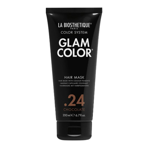La Biosthetique Glam Color Advanced .21 Espresso, 200ml/6.8 fl oz La Biosthetique Glam Color Hair Mask .02 Caramel on white background