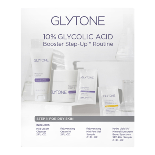 Glytone Glycolic Acid Step-Up Routine 10% Dry Skin, 1 set Glytone Glycolic Acid Step-Up Routine 10% Dry Skin on white background
