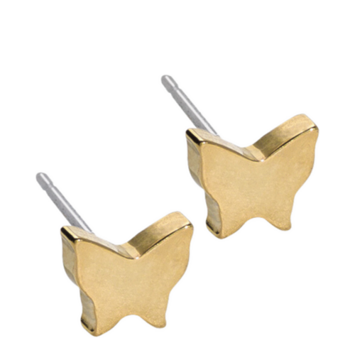 Blomdahl Gold Butterfly - Medical Titanium Stud (8mm) on white background