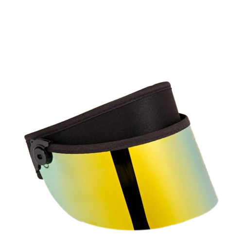 Save Face UV Shields Golden Girl in Half Face on white background